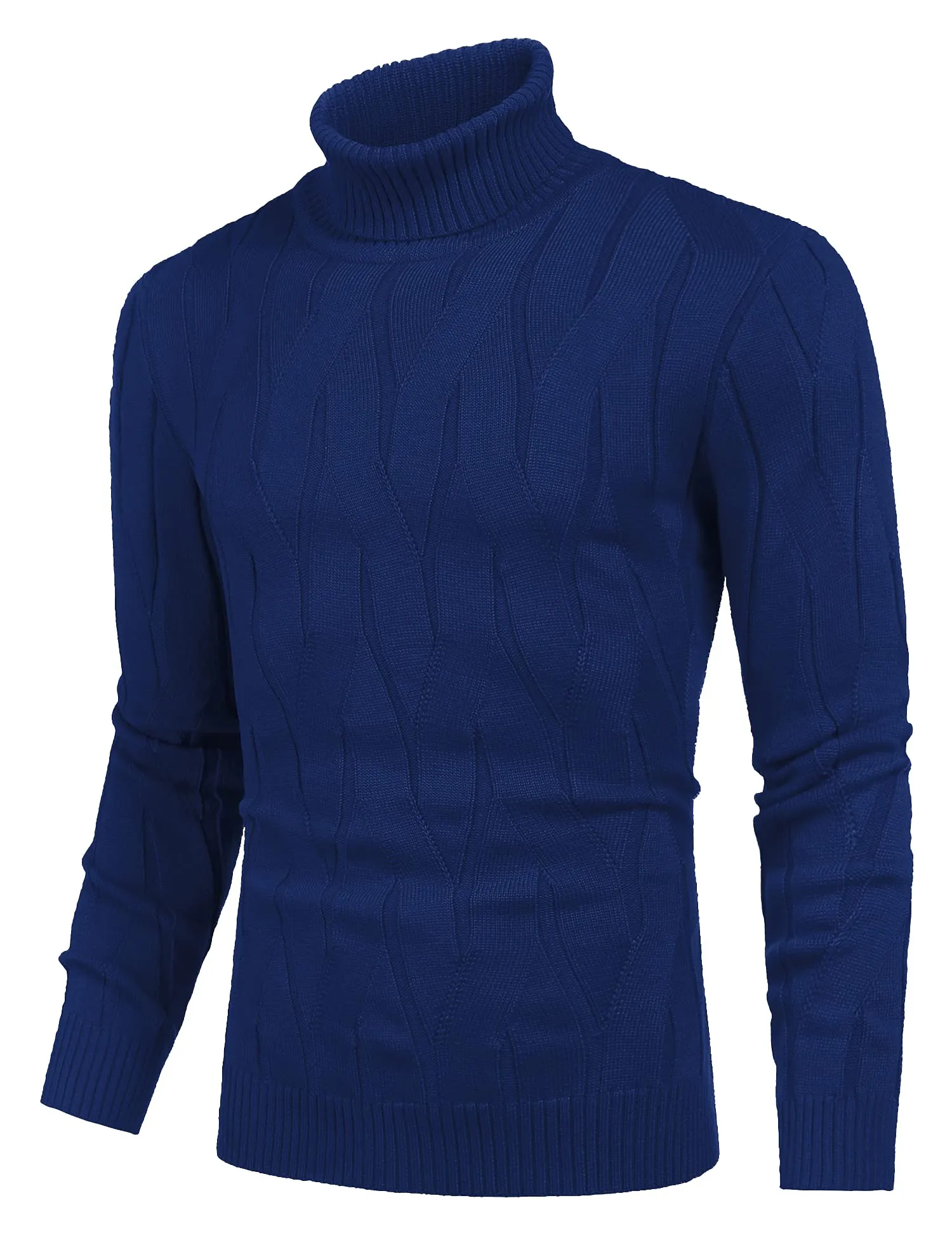 COOFANDY Men's Slim Fit Turtleneck Sweater Long Sleeve Casual Knitted Pullover Sweaters