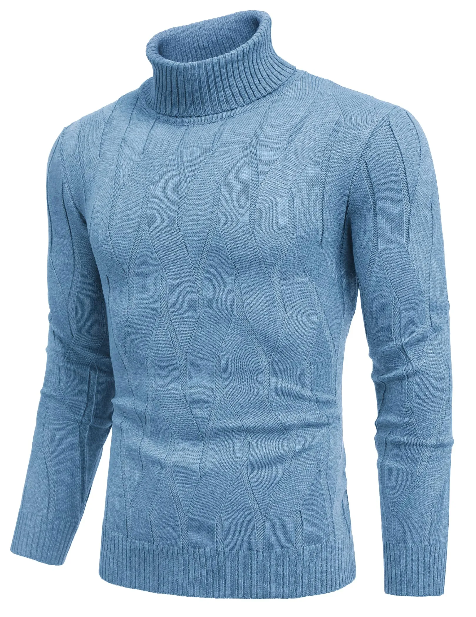 COOFANDY Men's Slim Fit Turtleneck Sweater Long Sleeve Casual Knitted Pullover Sweaters