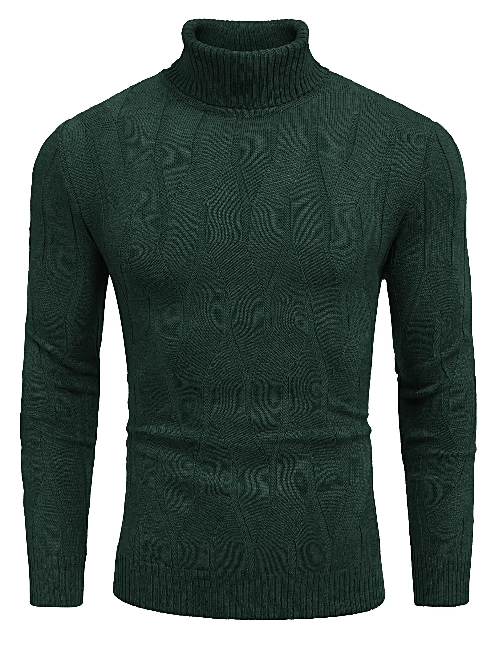 COOFANDY Men's Slim Fit Turtleneck Sweater Long Sleeve Casual Knitted Pullover Sweaters