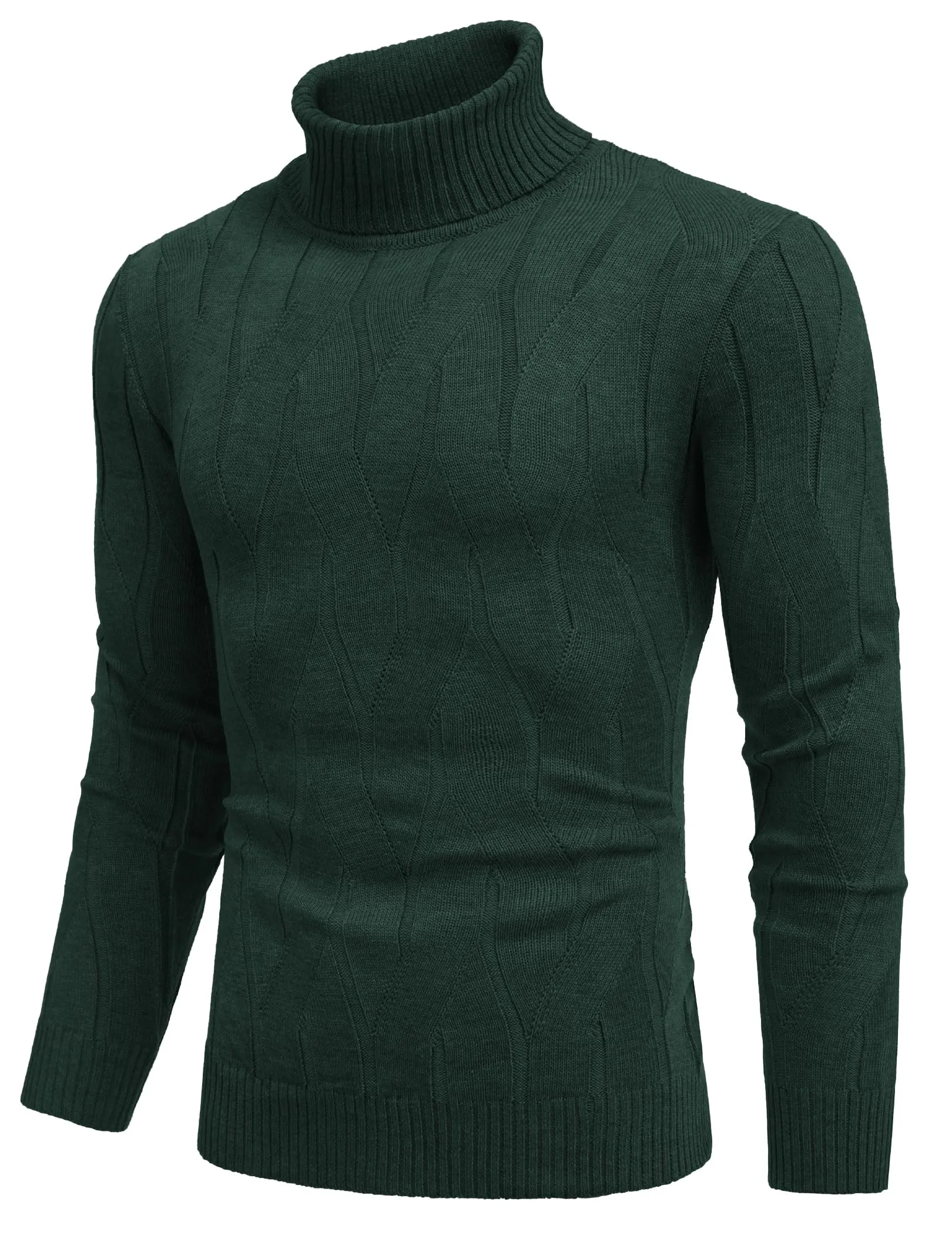 COOFANDY Men's Slim Fit Turtleneck Sweater Long Sleeve Casual Knitted Pullover Sweaters
