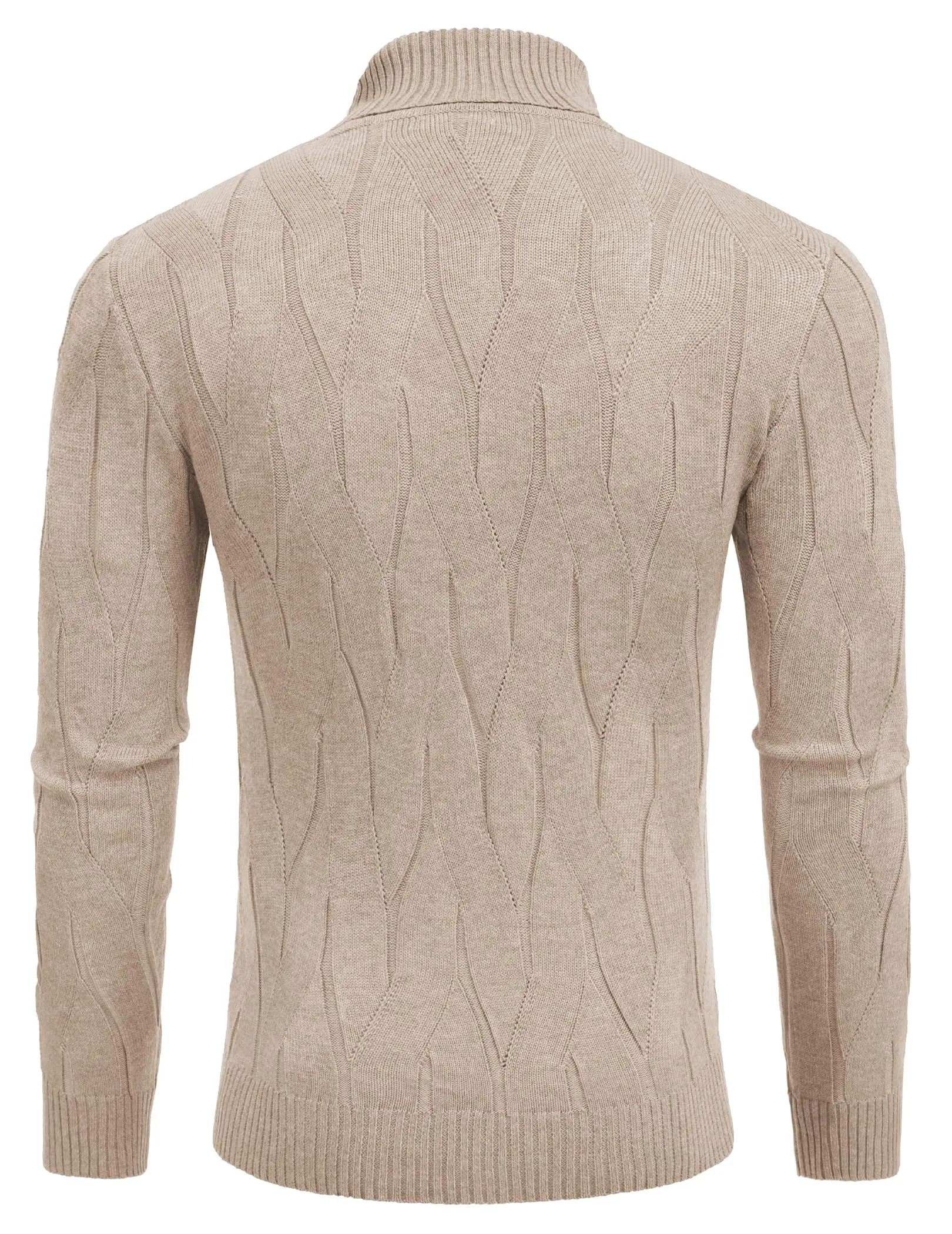 COOFANDY Men's Slim Fit Turtleneck Sweater Long Sleeve Casual Knitted Pullover Sweaters