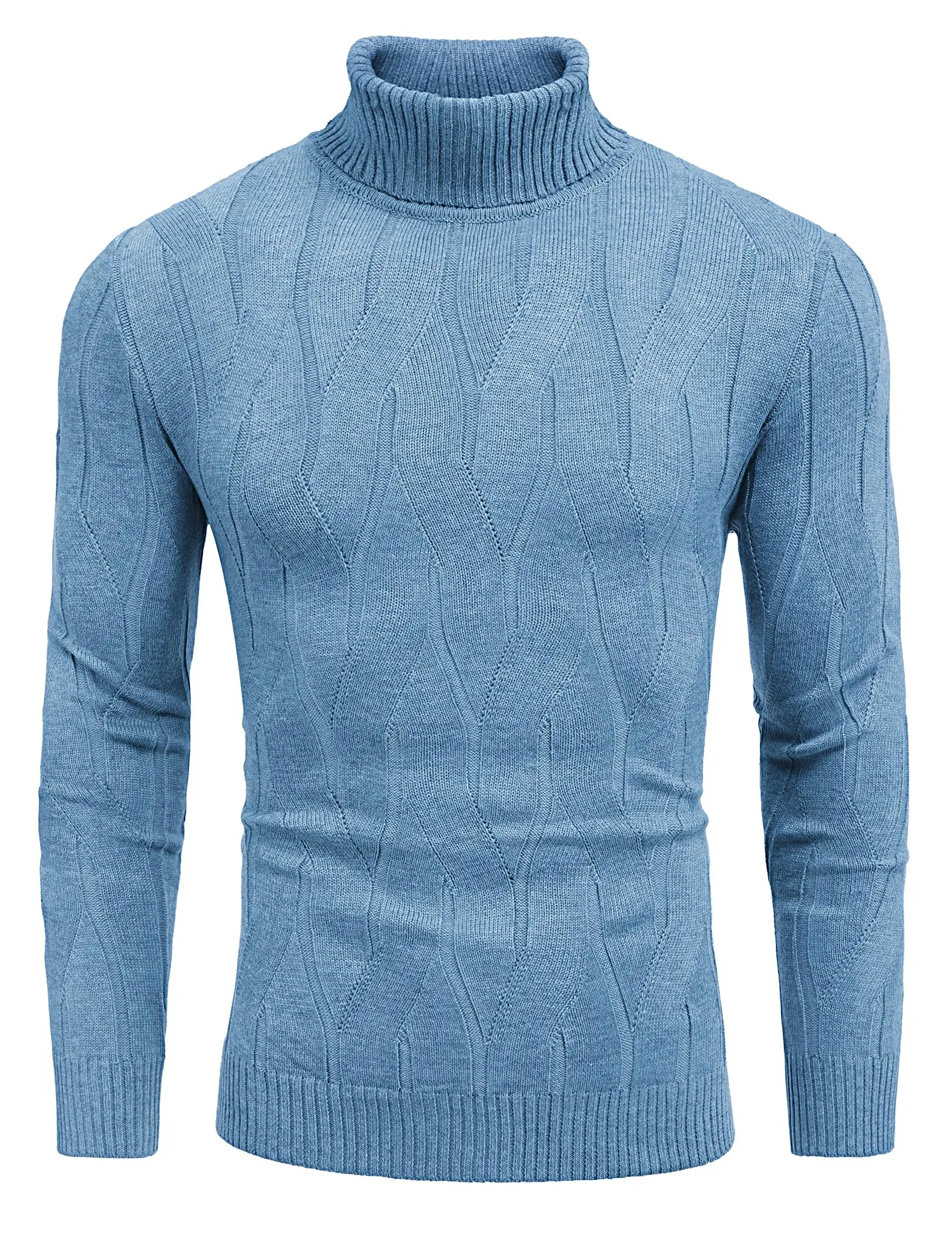 COOFANDY Men's Slim Fit Turtleneck Sweater Long Sleeve Casual Knitted Pullover Sweaters