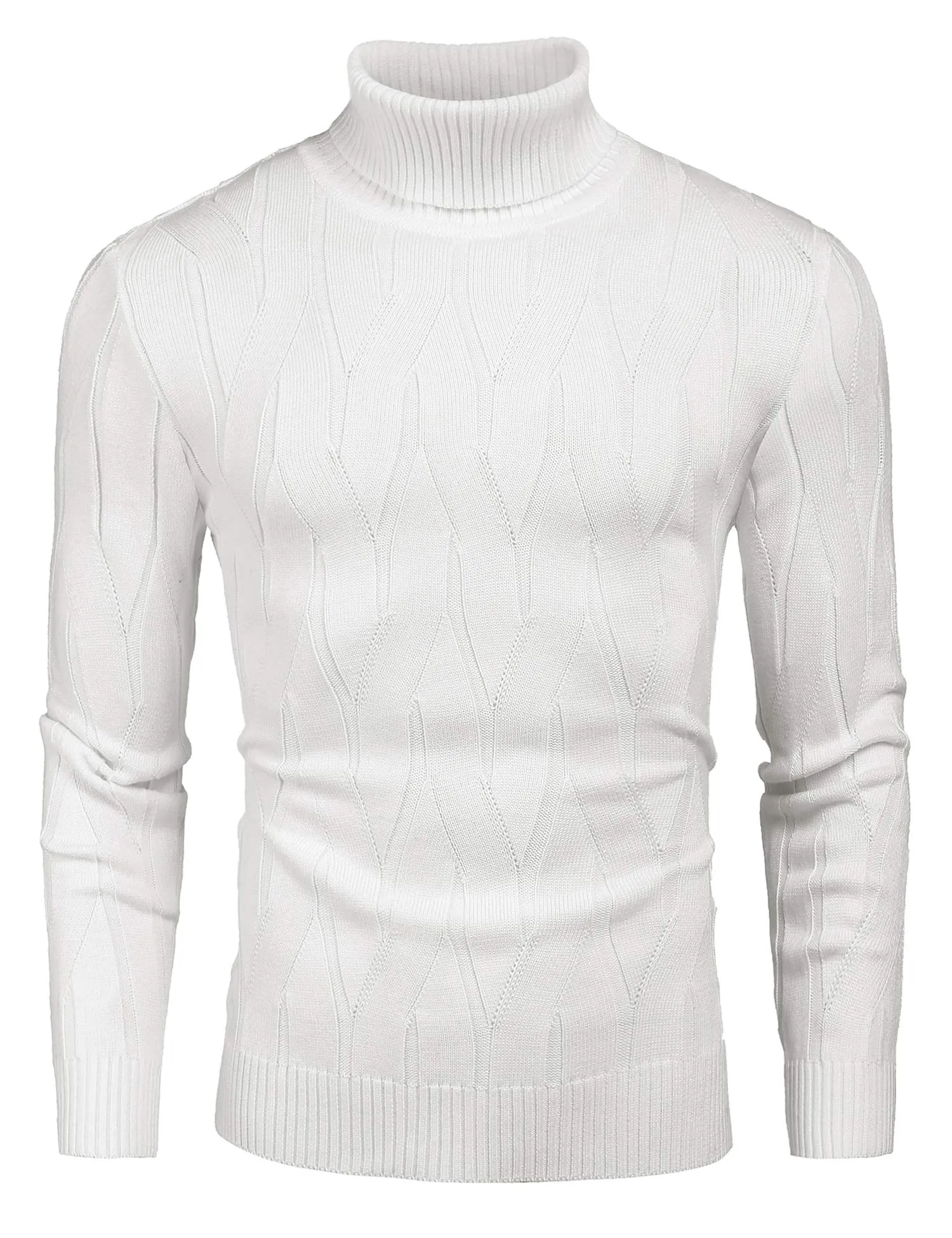 COOFANDY Men's Slim Fit Turtleneck Sweater Long Sleeve Casual Knitted Pullover Sweaters