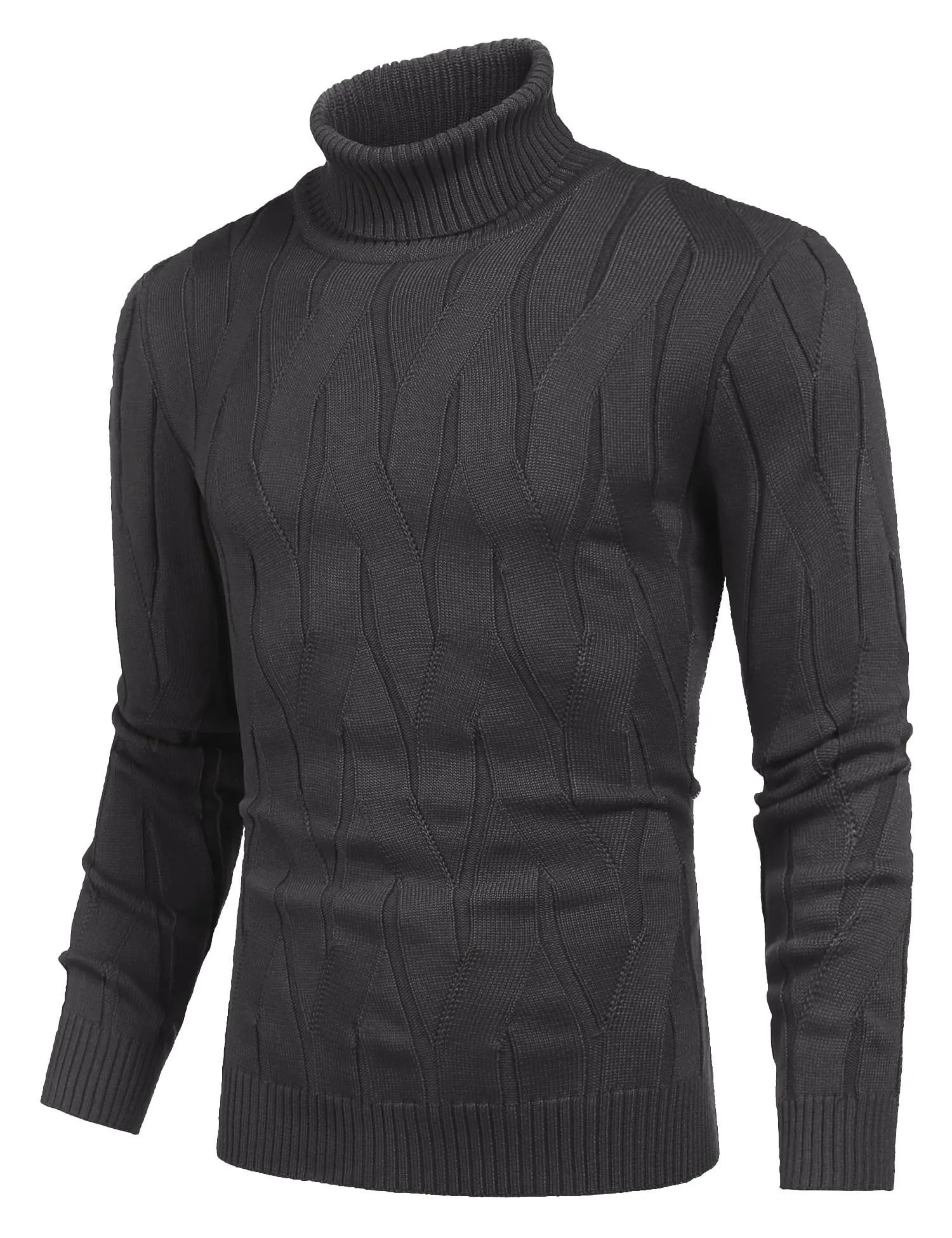 COOFANDY Men's Slim Fit Turtleneck Sweater Long Sleeve Casual Knitted Pullover Sweaters