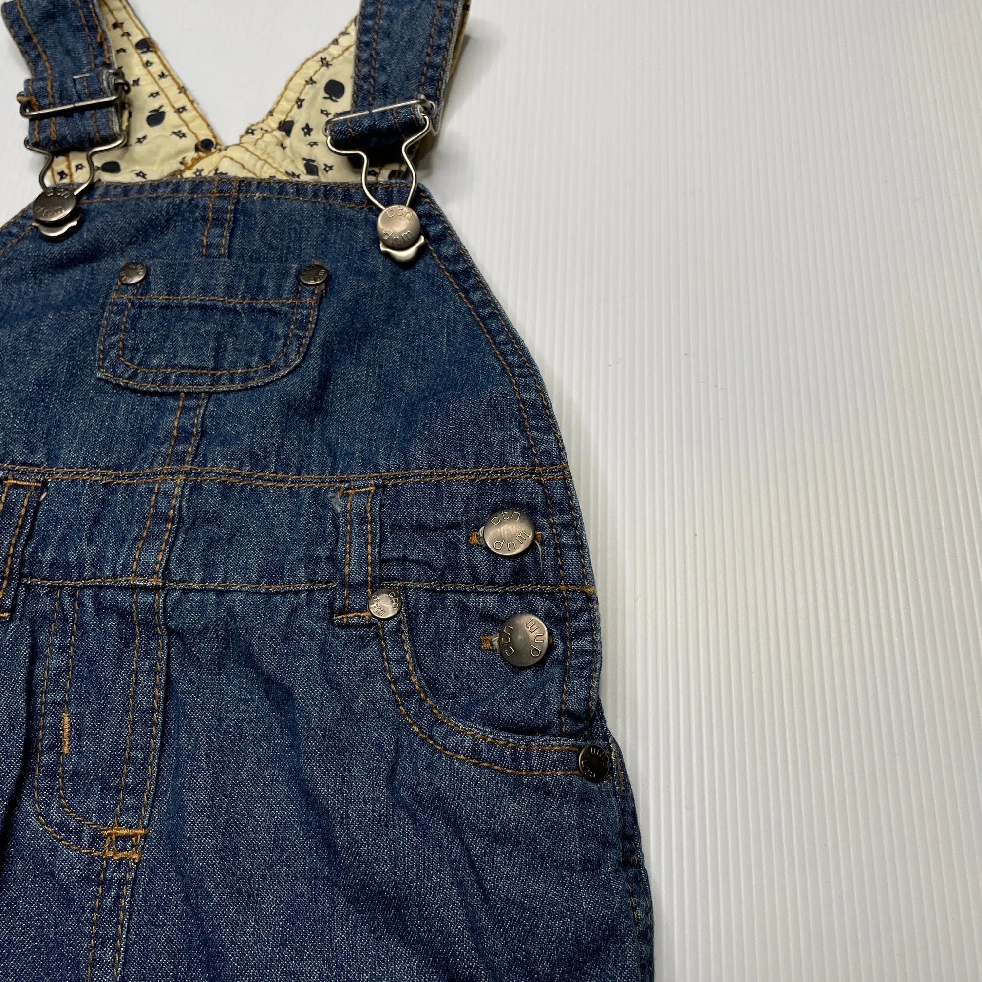 Cotton On denim overalls dress / pinafore, size 0, Pre-loved