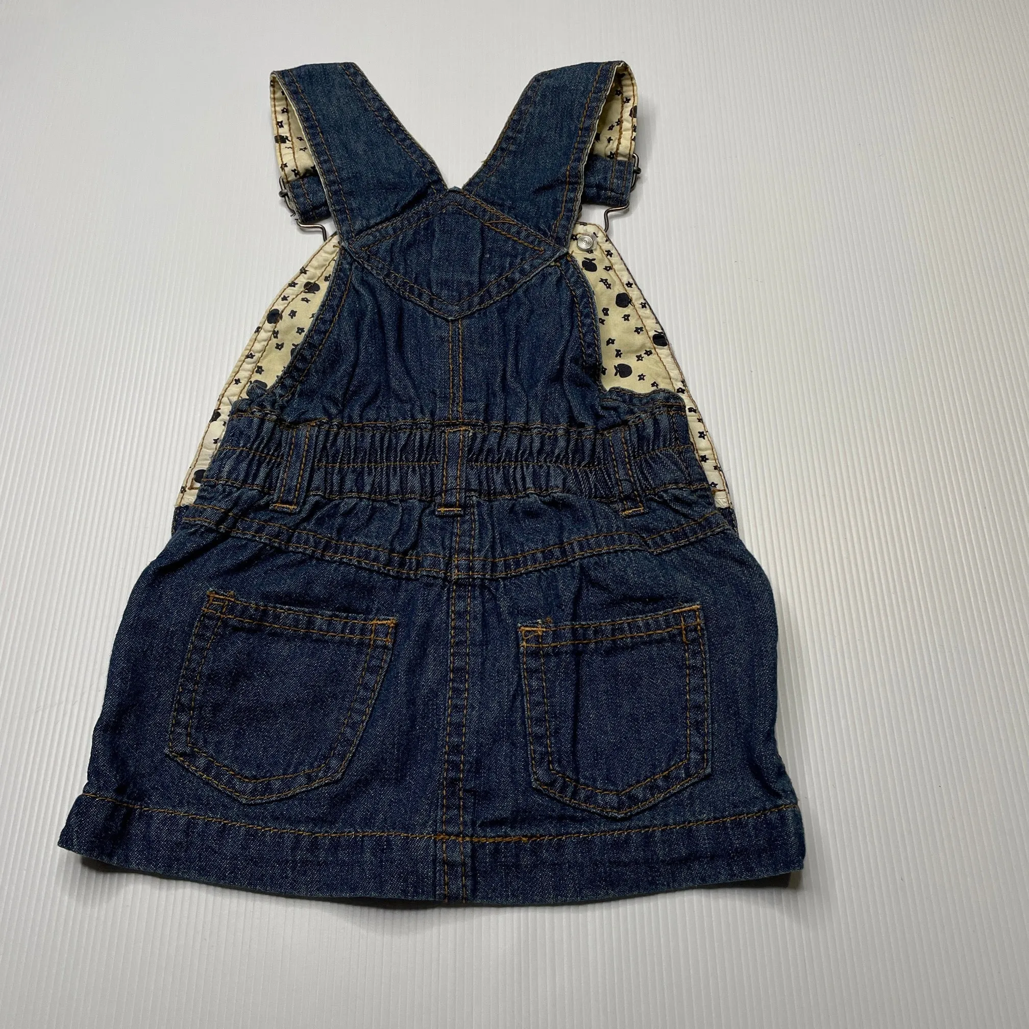 Cotton On denim overalls dress / pinafore, size 0, Pre-loved