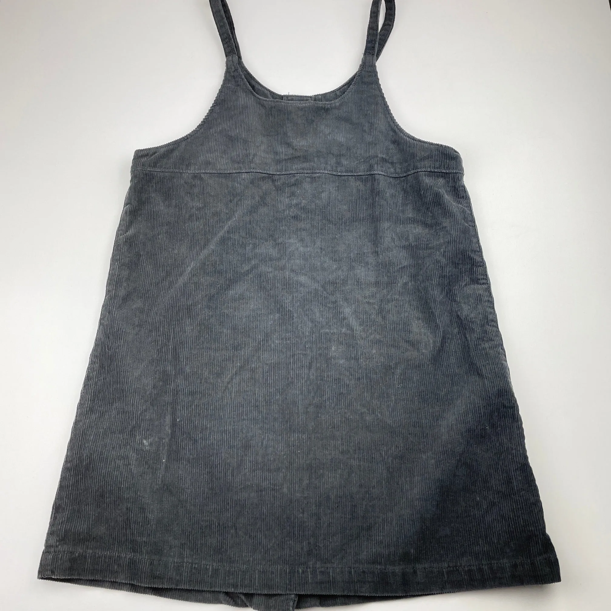 Cotton On grey corduroy cotton overalls dress / pinafore, size 9-10, Pre-loved