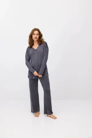 Cupro blouse in lila grey