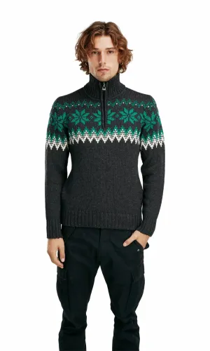 Dale of Norway | Myking Sweater | Dark Charcoal/Bright Green/Off White