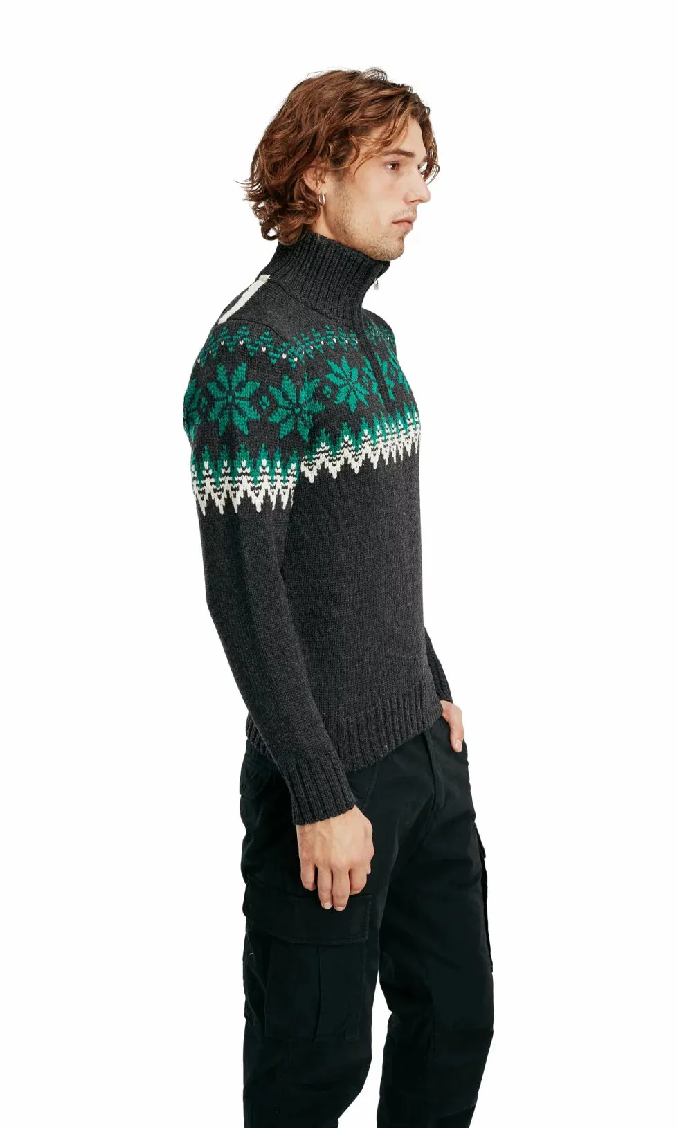 Dale of Norway | Myking Sweater | Dark Charcoal/Bright Green/Off White
