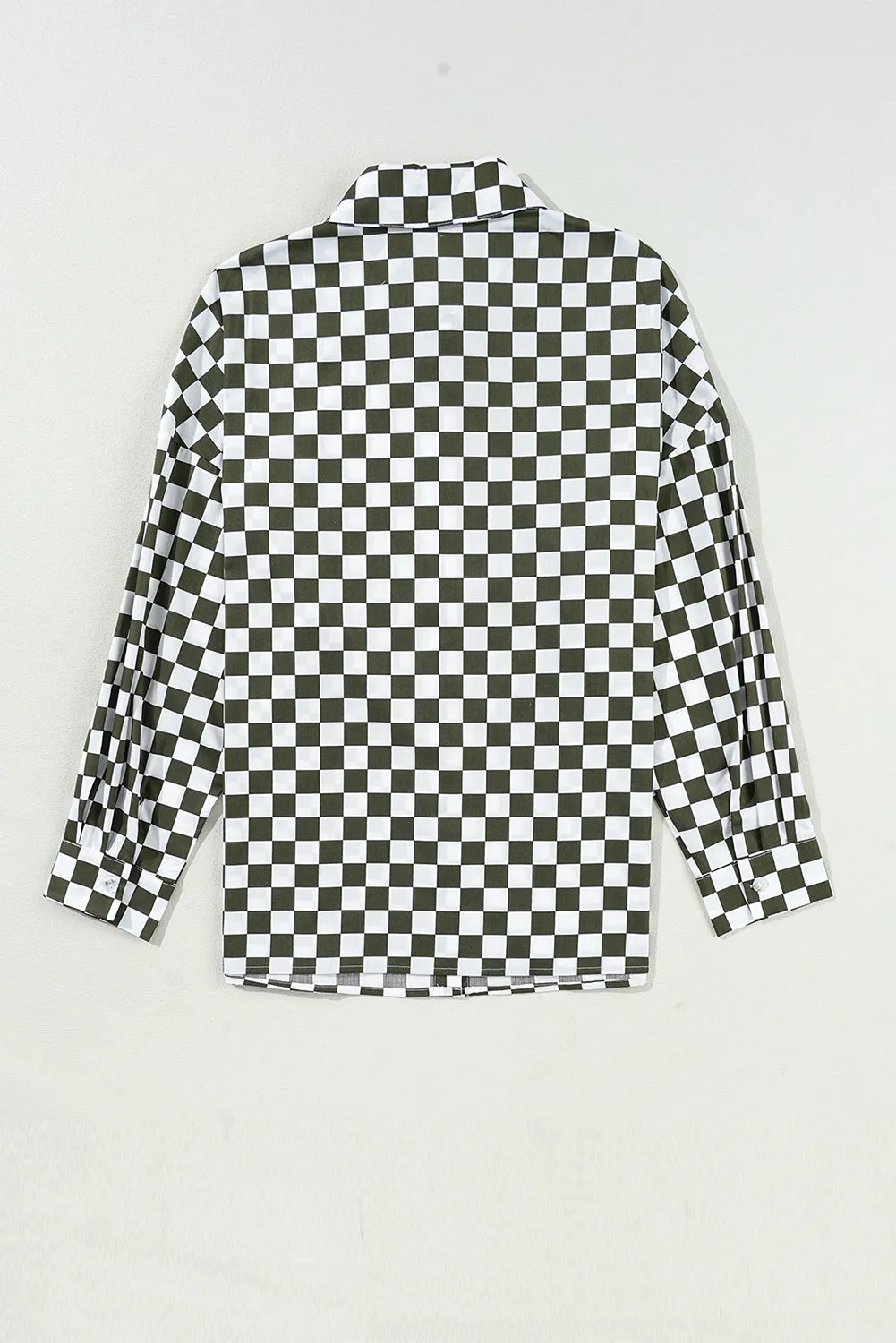 Daphnie Checkered Collared Neck Long Sleeve Shirt