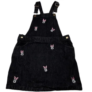 Disney Minnie Mouse embroidered denim overalls dress / pinafore, size 6, Pre-loved