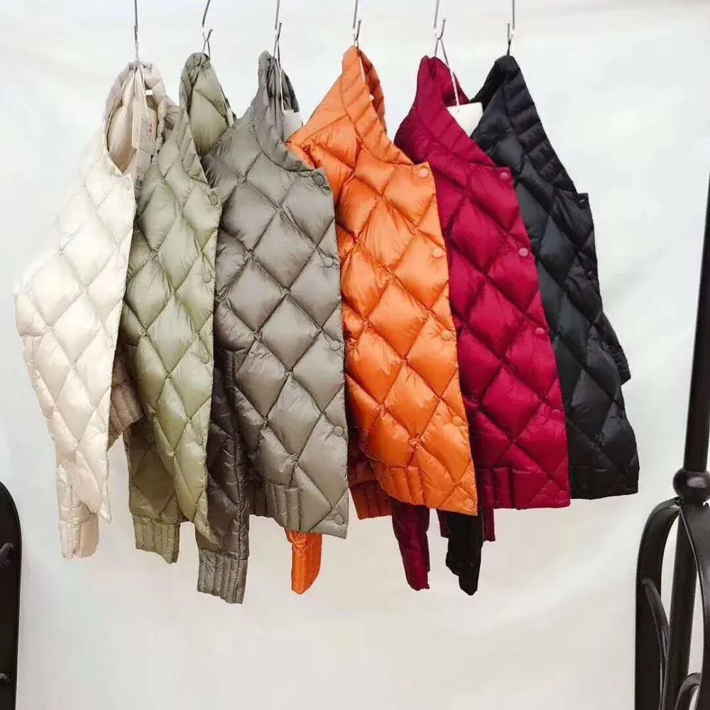 Down Coats Women Lightweight Diamond Lattice Parkas