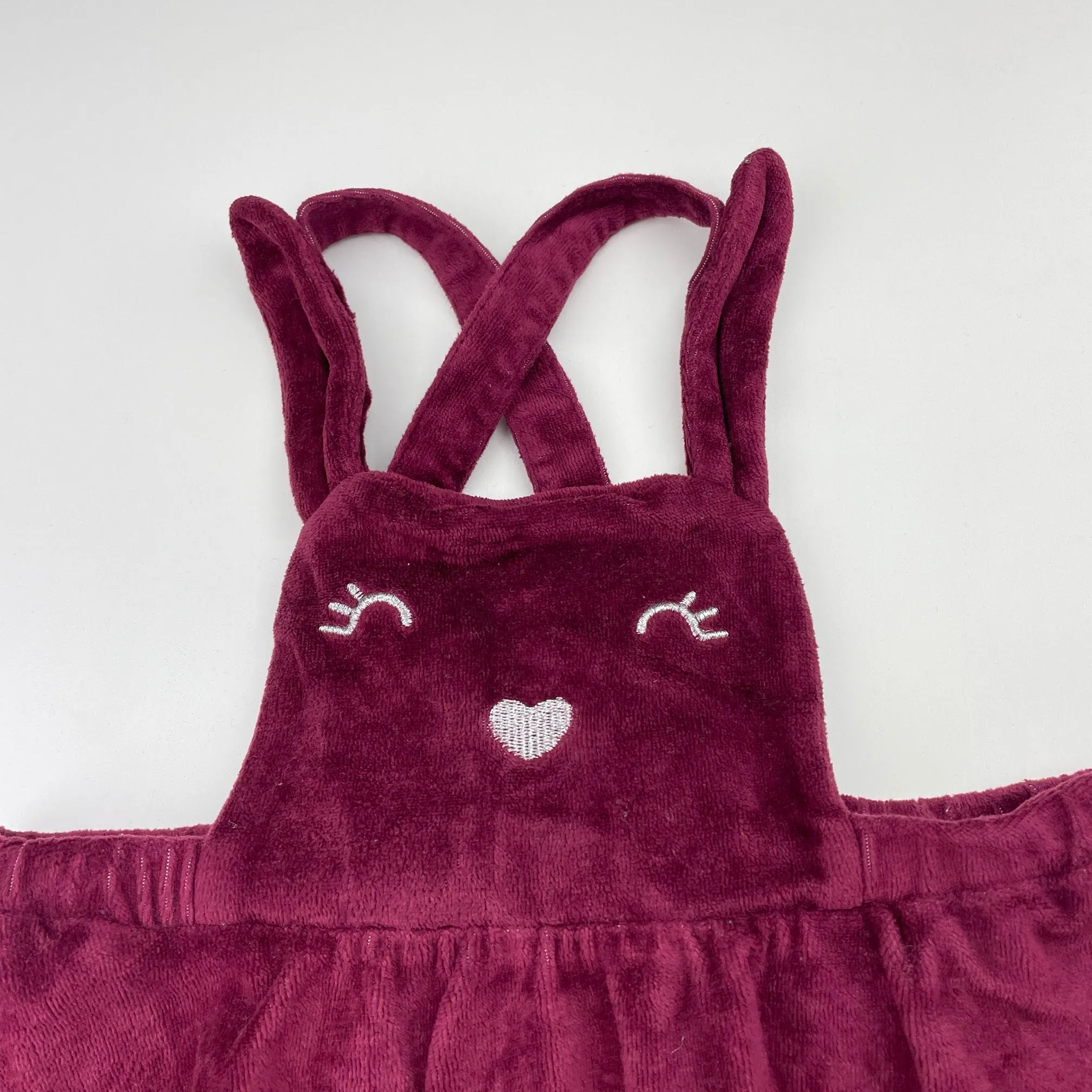 Dymples velour overalls dress / pinafore, size 1, Pre-loved