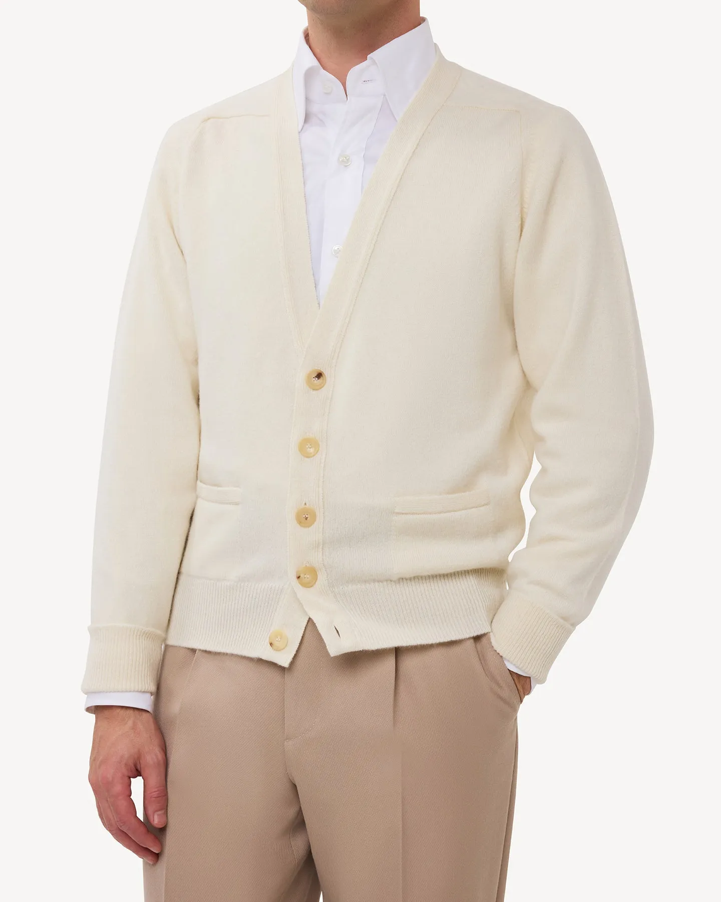 Ecru Lambswool Cardigan