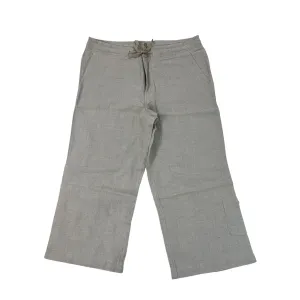 Eddie Bauer Womens Beige Linen Pants Casual Wide-Leg Design Tall Size 12 - New