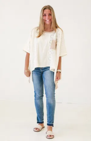 Effortless Style Eyelet Top in Natural