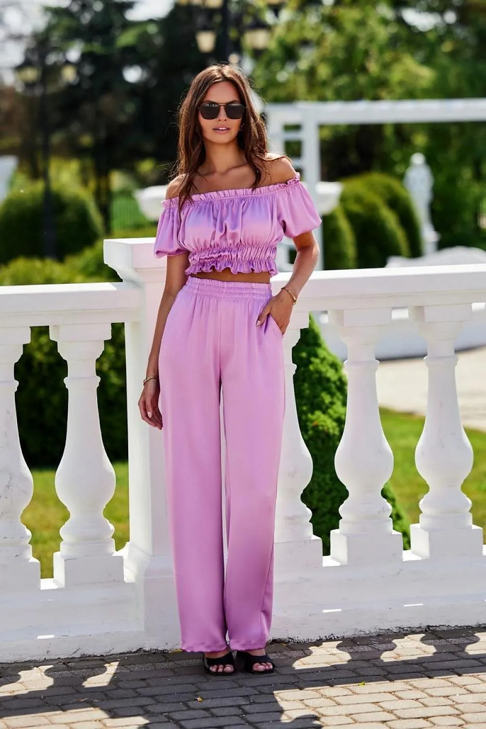 Elegant Satin Wide-Leg Trousers