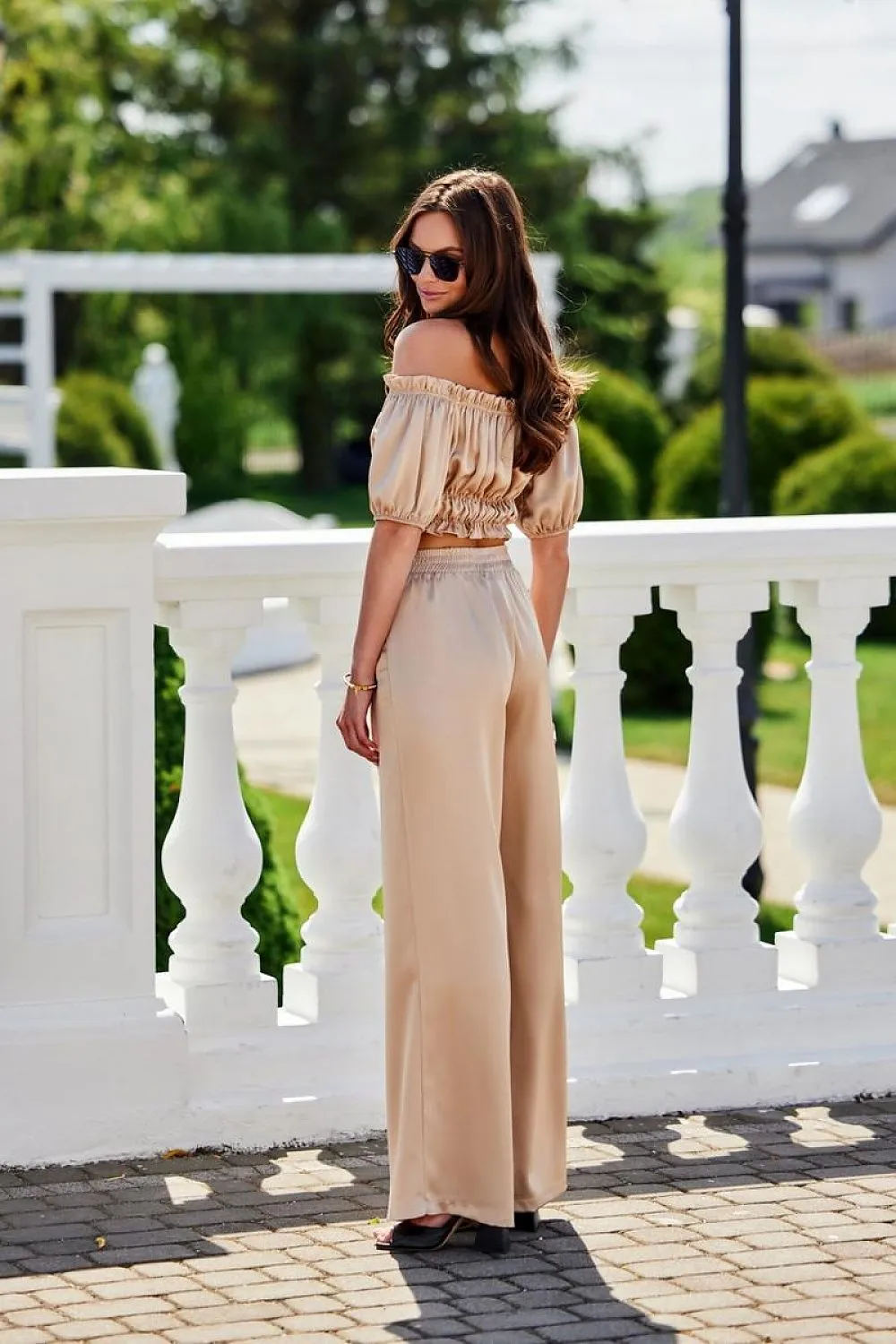 Elegant Satin Wide-Leg Trousers
