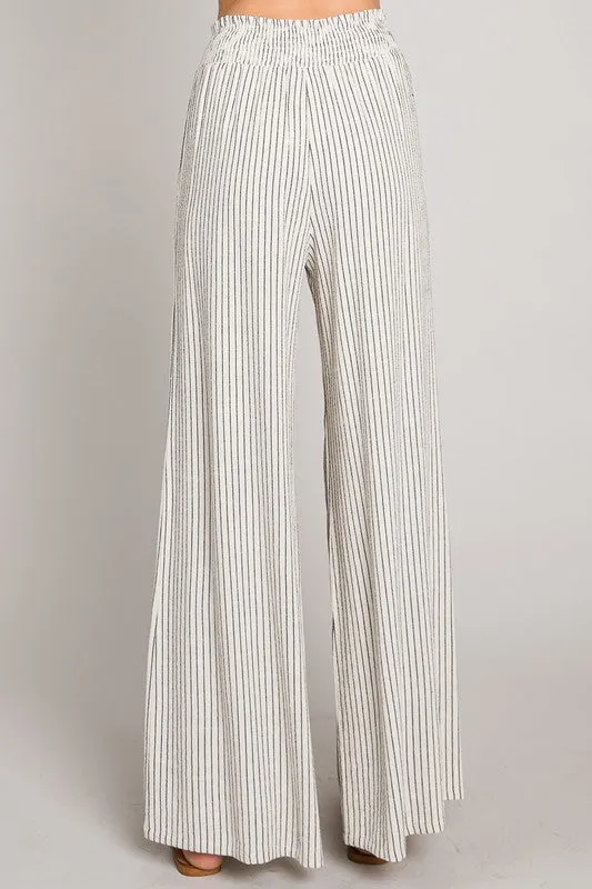 Ella Wide Leg Linen Stripe Pants