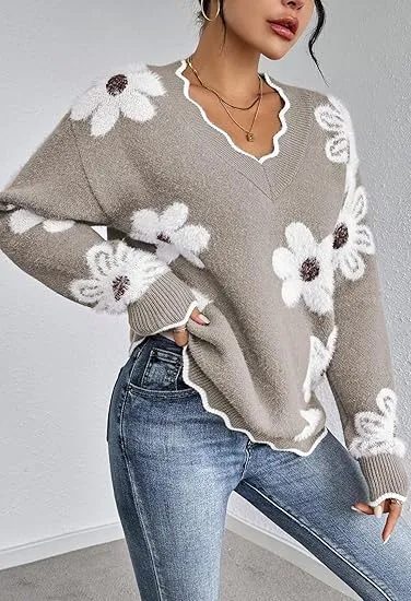 Erin™ | Unique V-Neck Loose Fit Sweater