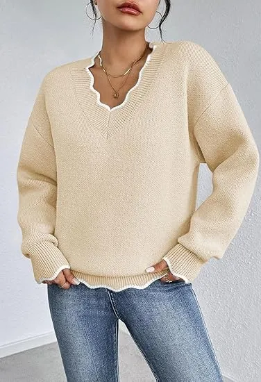 Erin™ | Unique V-Neck Loose Fit Sweater