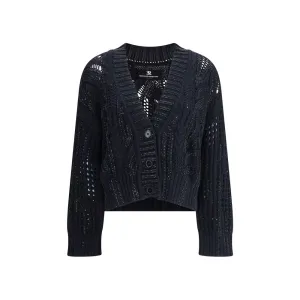 Ermanno Scervino Rhinestone cotton Cardigan