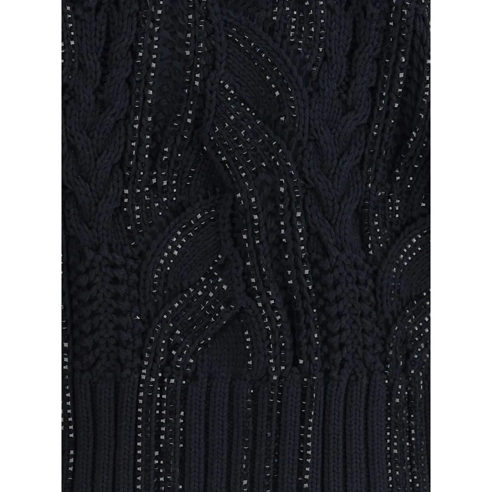 Ermanno Scervino Rhinestone cotton Cardigan