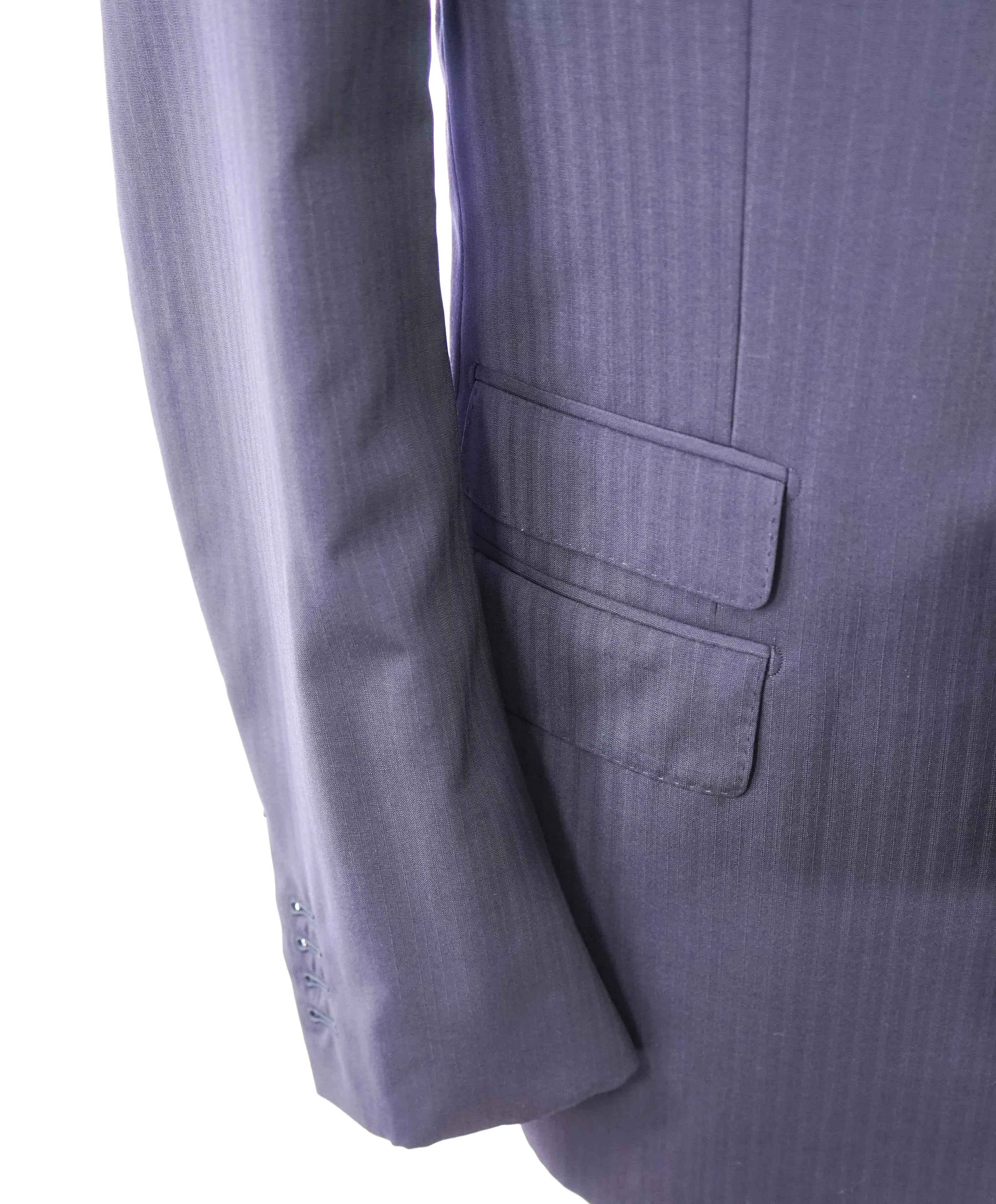 ERMENEGILDO ZEGNA -“ACHILLFARM" SILK Blend BLUE Tonal Textured Suit - 48R