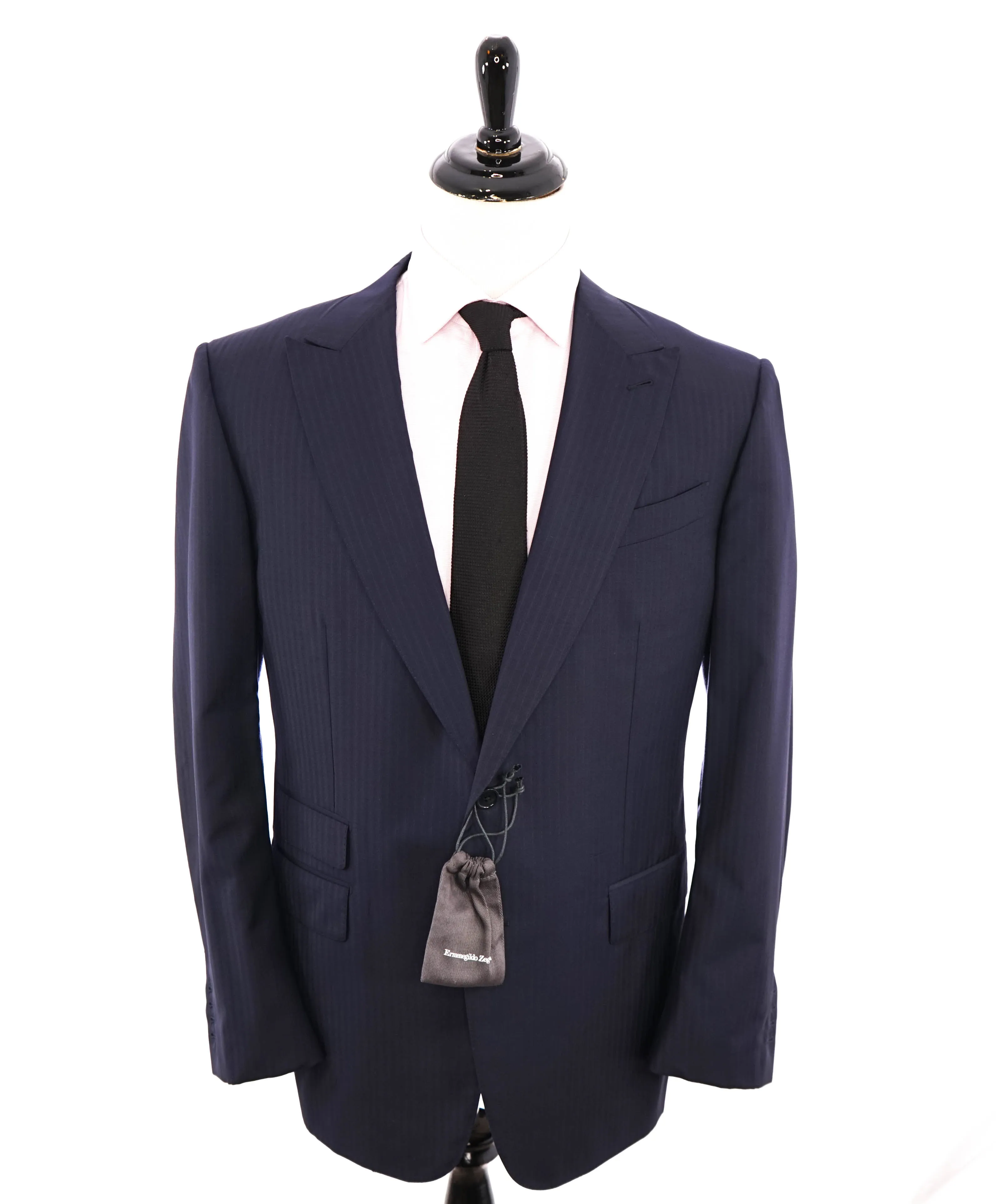 ERMENEGILDO ZEGNA -“ACHILLFARM" SILK Blend BLUE Tonal Textured Suit - 48R