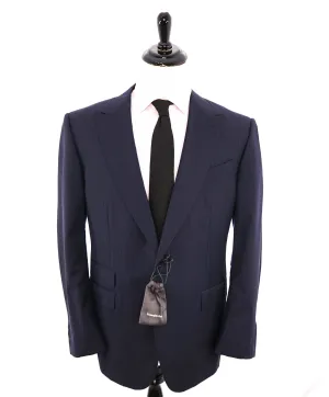 ERMENEGILDO ZEGNA -“ACHILLFARM" SILK Blend BLUE Tonal Textured Suit - 48R