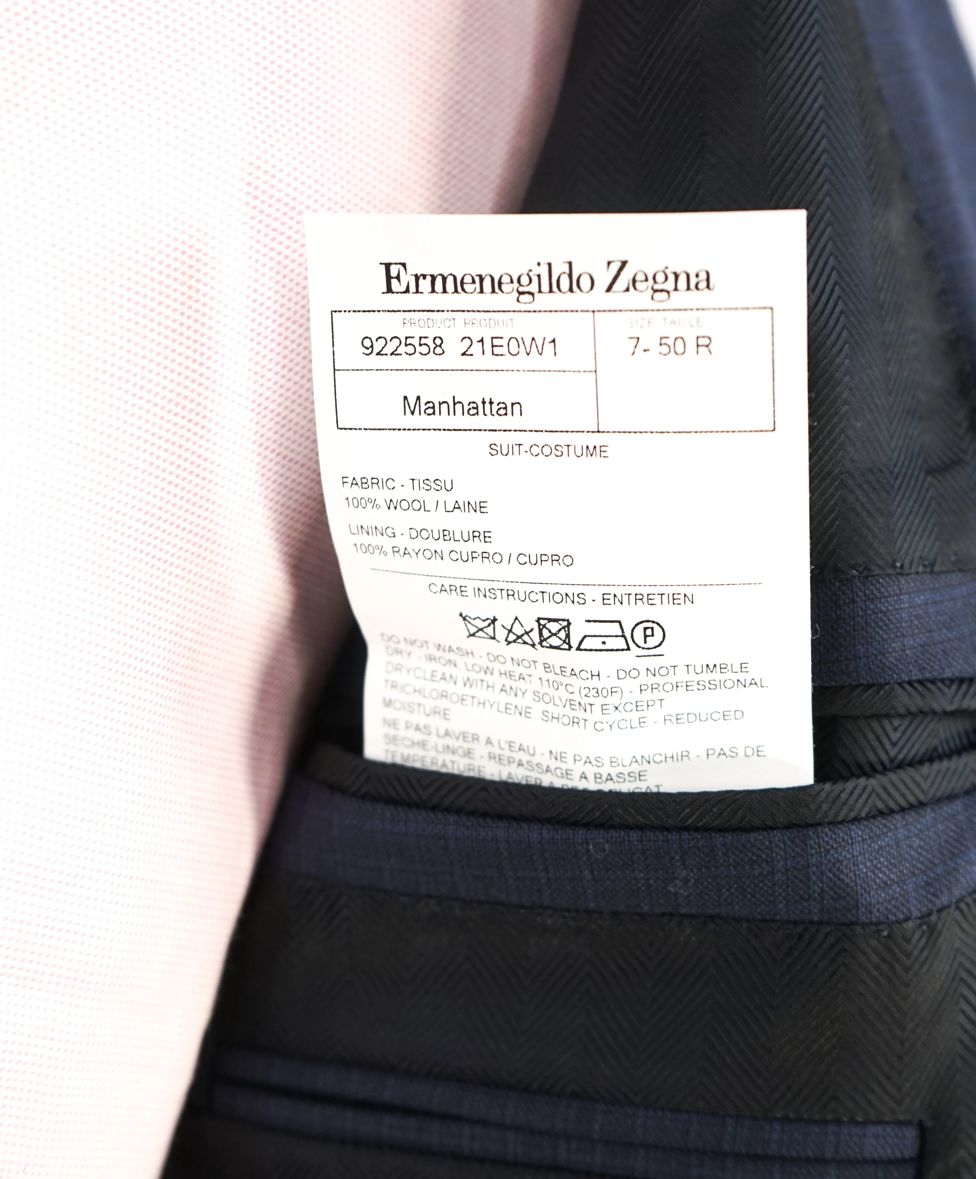 ERMENEGILDO ZEGNA - "TROFEO / MANHATTAN" Blue Check Premium Suit - 40R