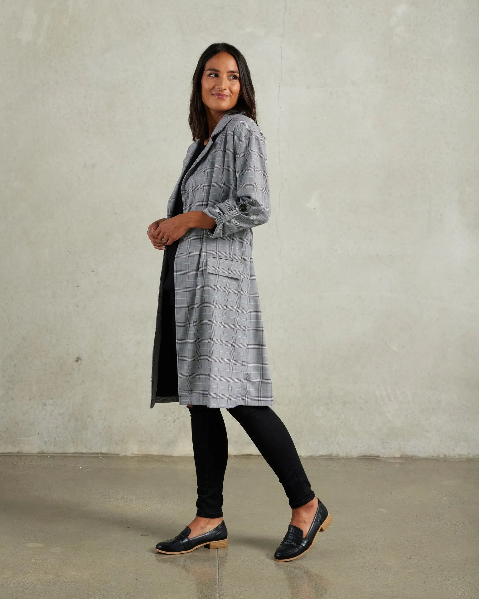 ET ALIA HUNTER COAT MIXED PLAID