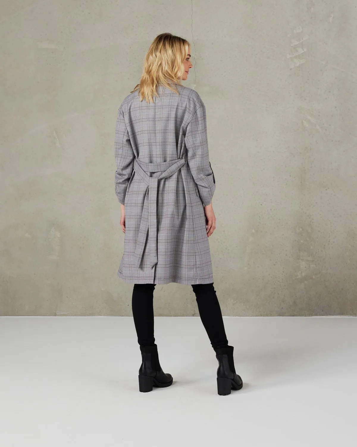 ET ALIA HUNTER COAT MIXED PLAID
