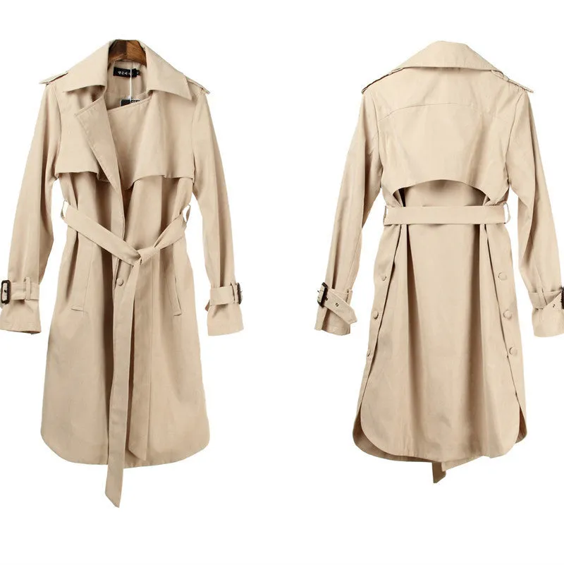 Fashion Long Trench Coat For Women Autumn Spring Trench Coats Outerwear Loose Coat Gabardina Mujer Trench HO851770