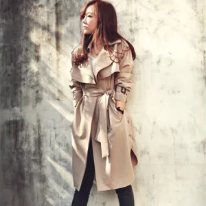 Fashion Long Trench Coat For Women Autumn Spring Trench Coats Outerwear Loose Coat Gabardina Mujer Trench HO851770