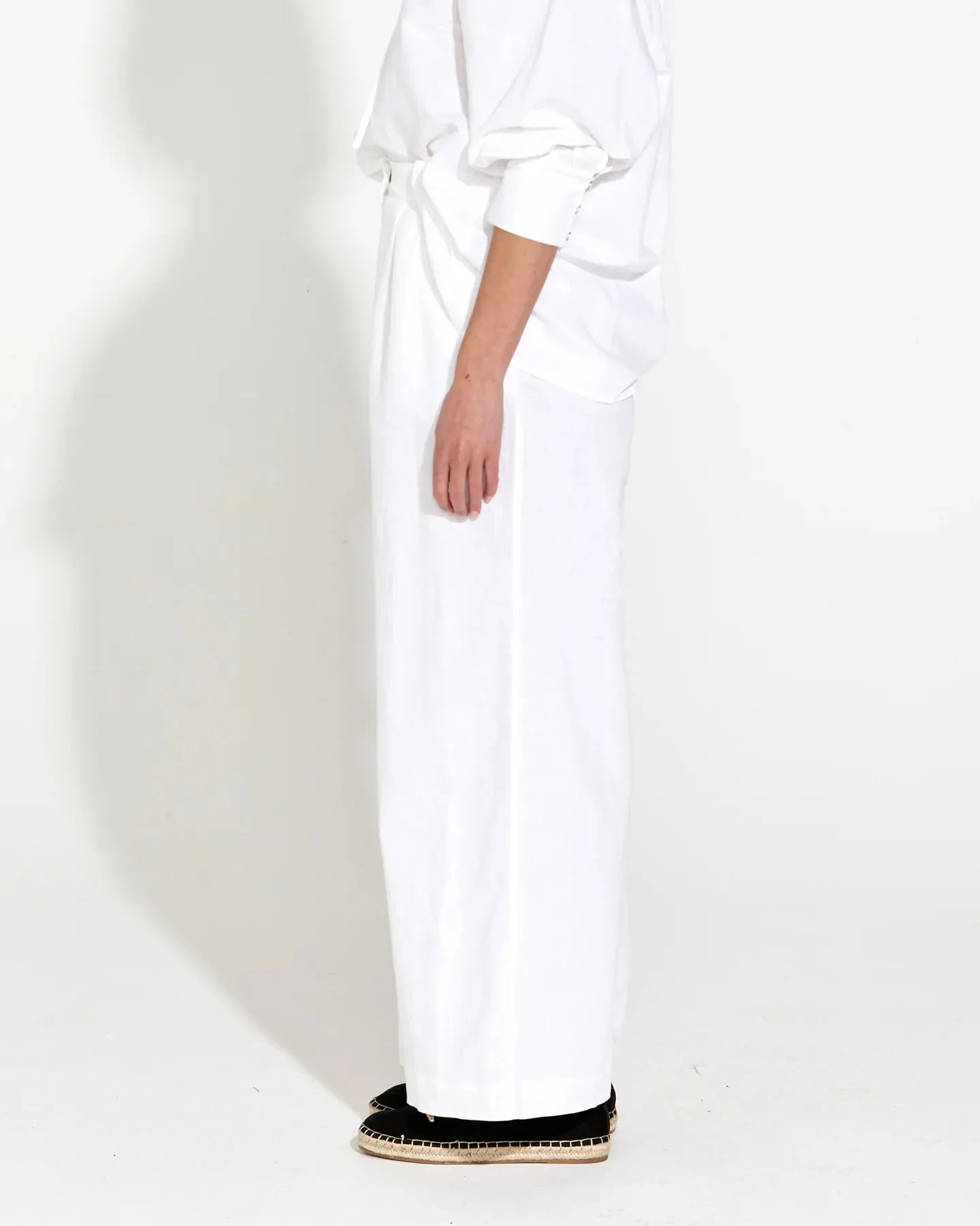 Fate & Becker - Heritage Linen Wide Leg Pant - White