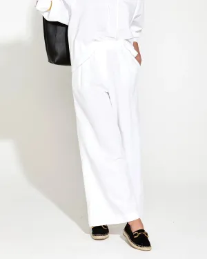 Fate Becker Heritage Linen Wide Leg Pant - White