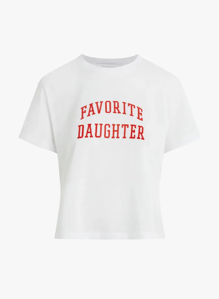 Favorite Daughter Cropped Tee White/Red