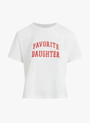 Favorite Daughter Cropped Tee White/Red