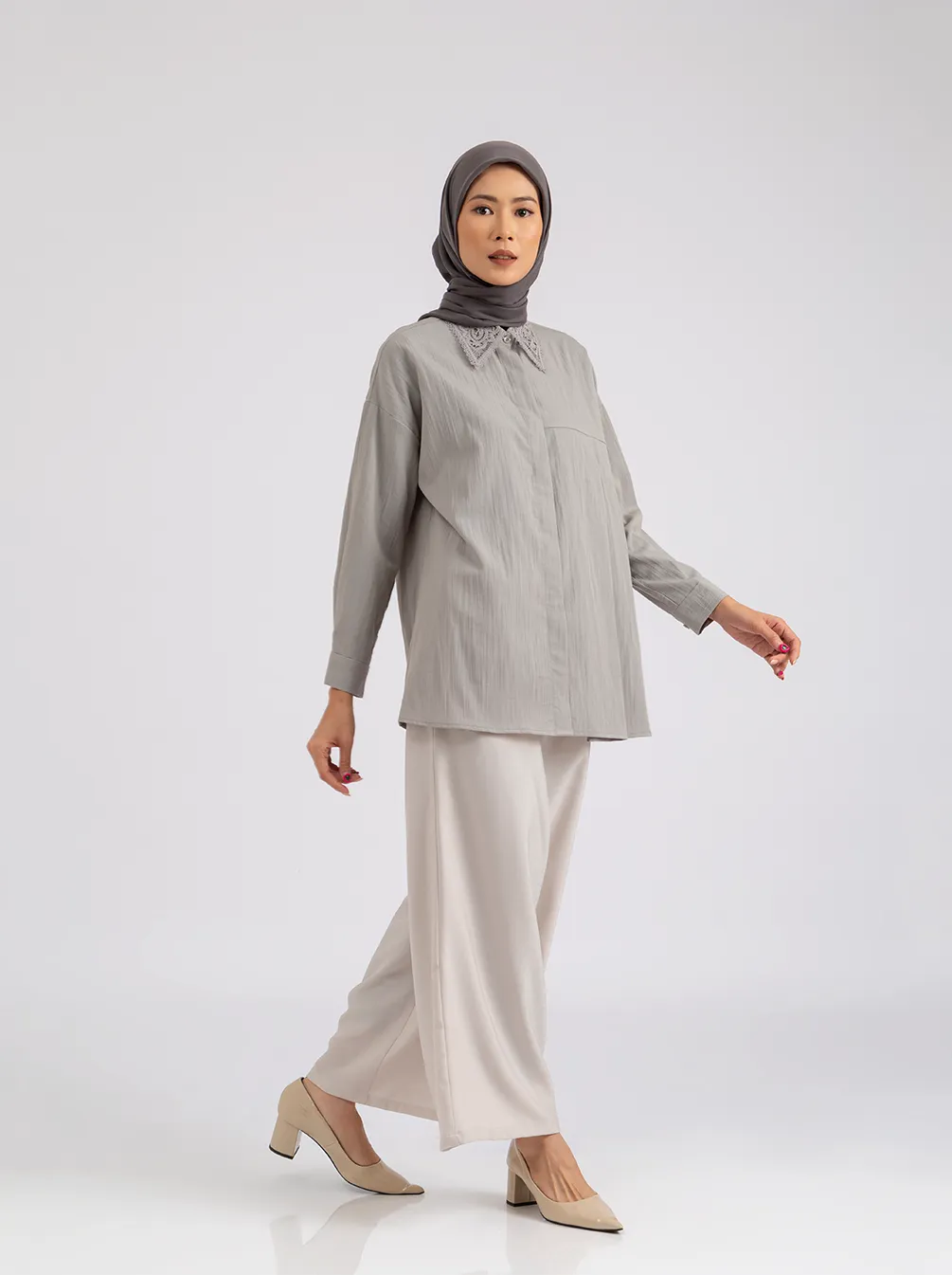 FEBE TOP PLAIN GLACIER GREY