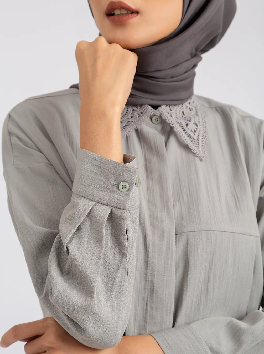 FEBE TOP PLAIN GLACIER GREY