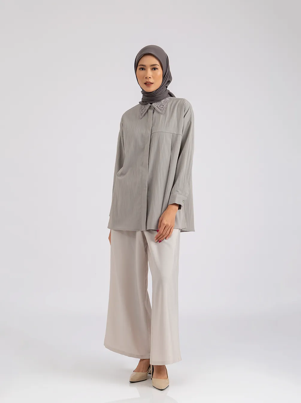 FEBE TOP PLAIN GLACIER GREY