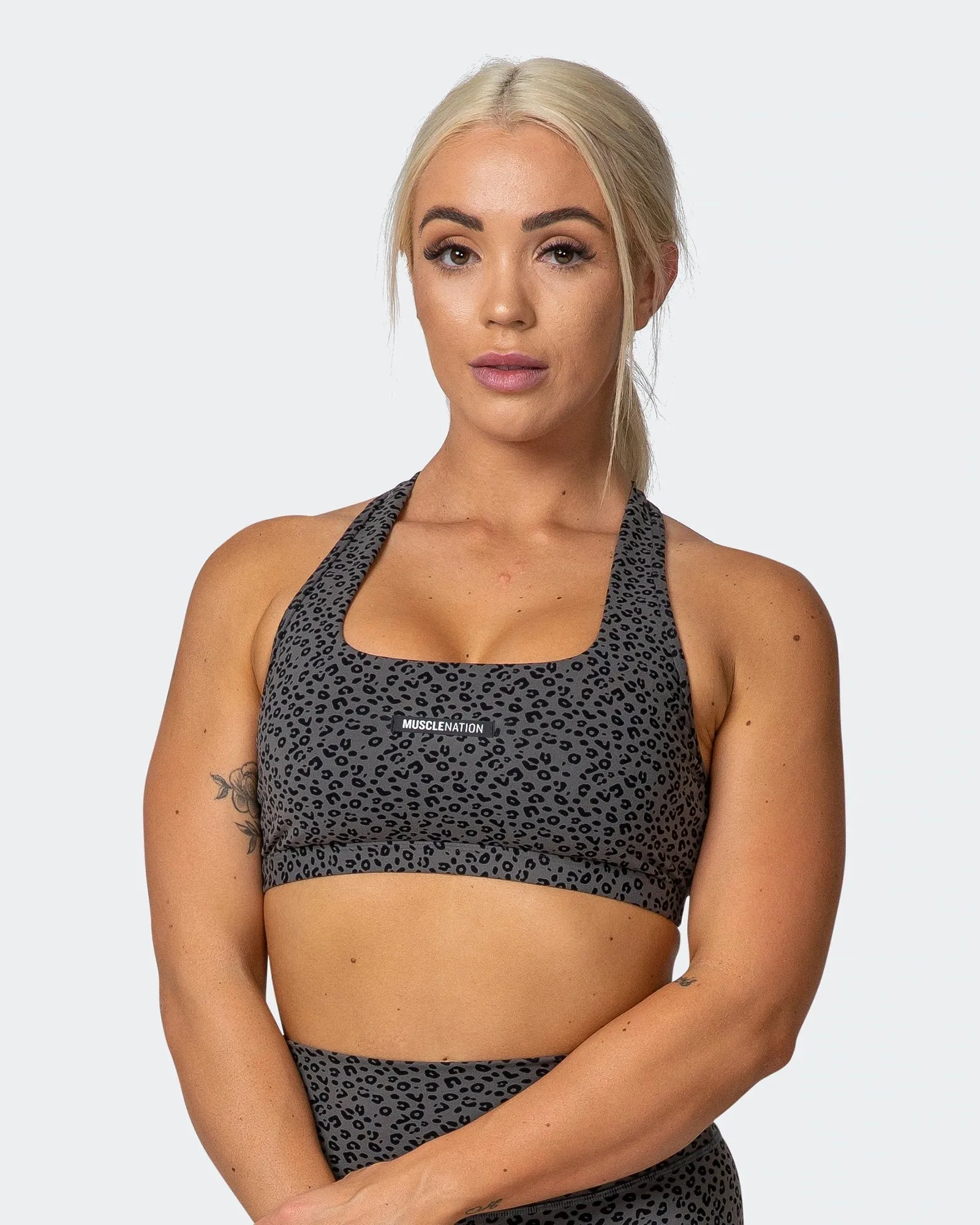Flex Bra - Monochrome Mini Cheetah Print