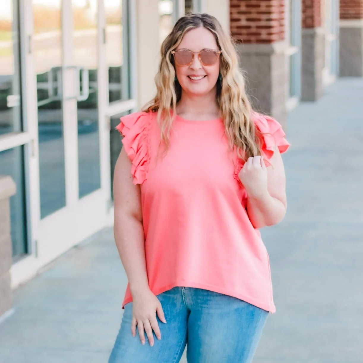 Flutter for You Top in Coral