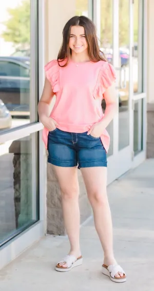 Flutter for You Top in Coral