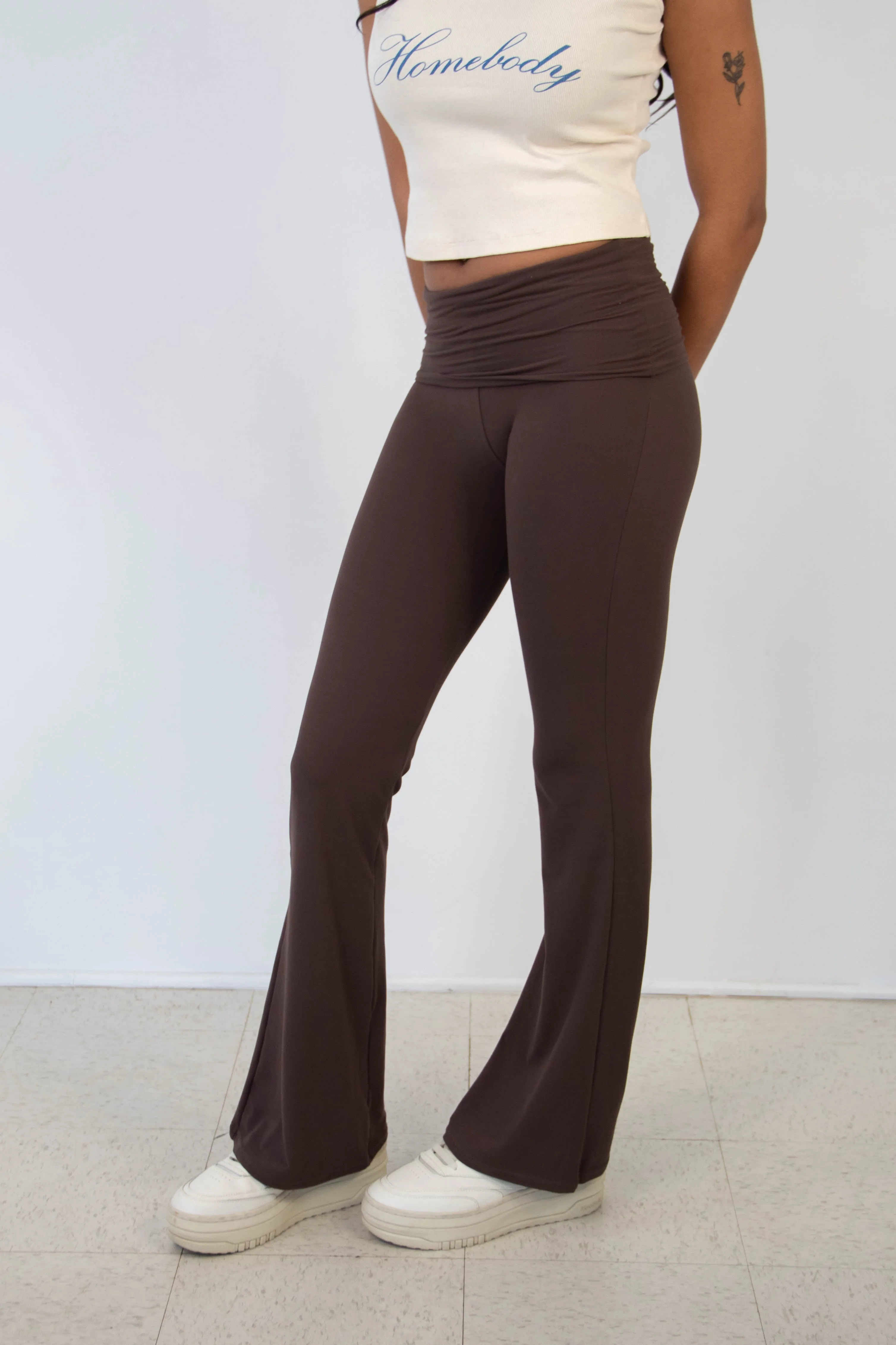 Foldover Flare Pants