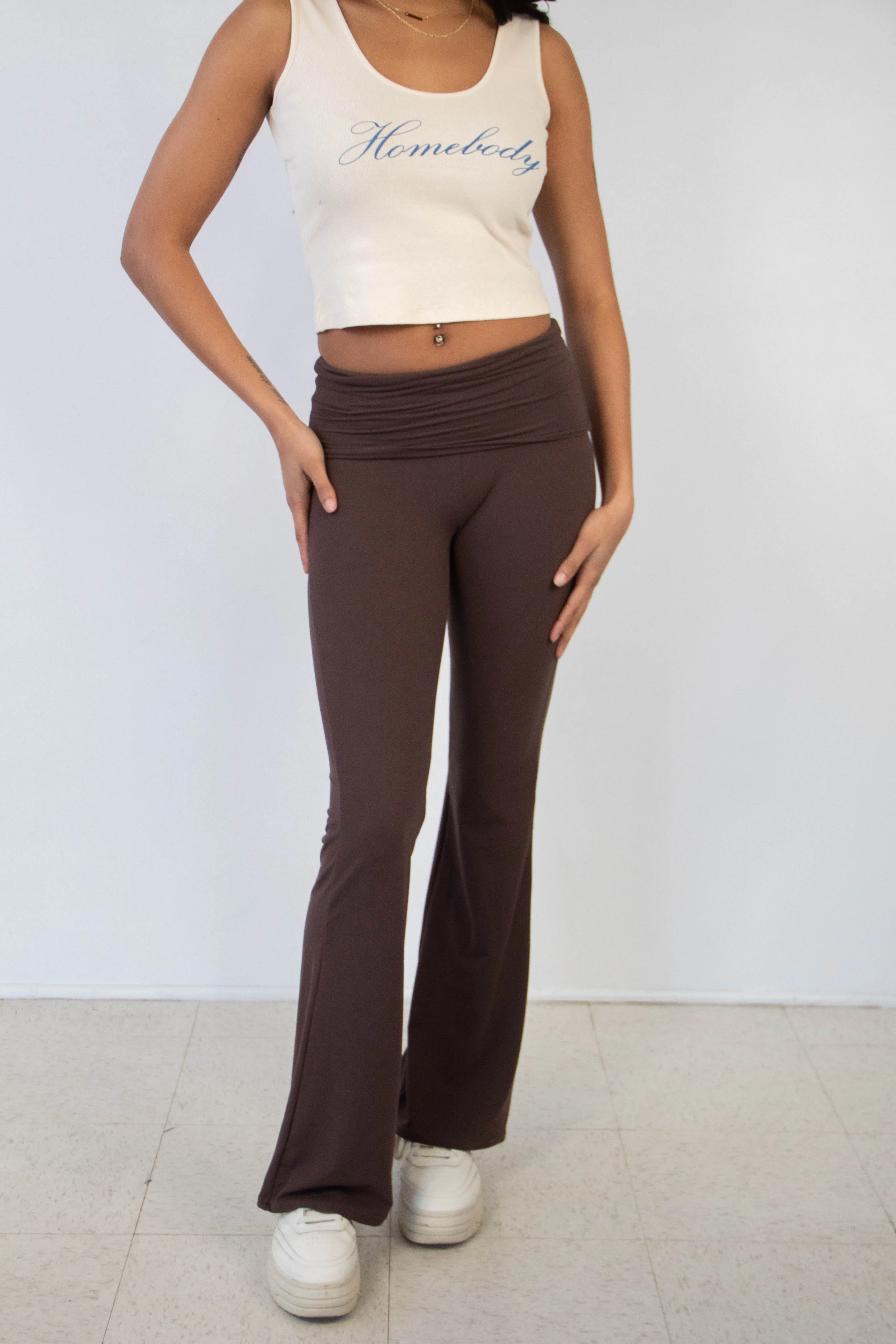 Foldover Flare Pants