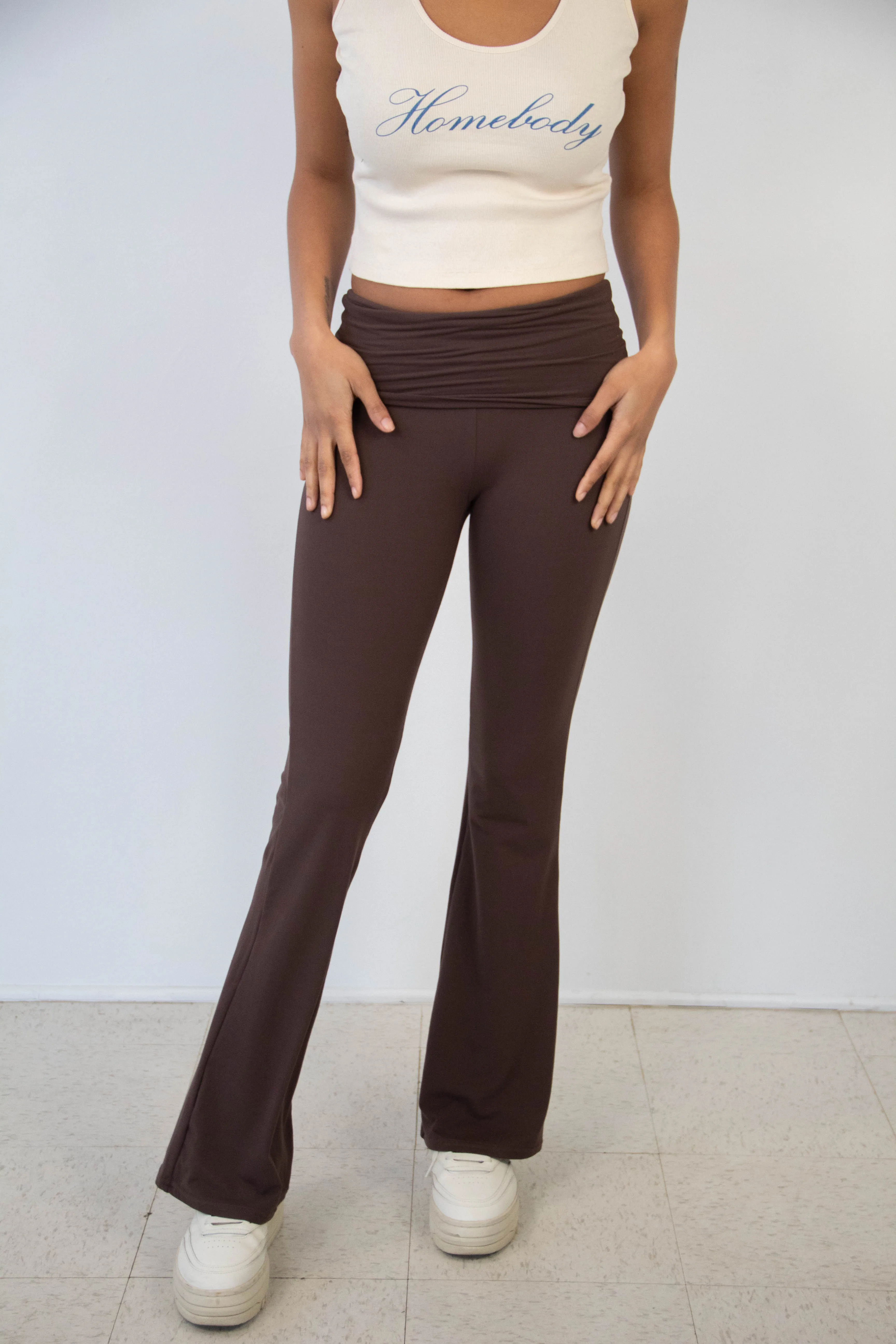Foldover Flare Pants