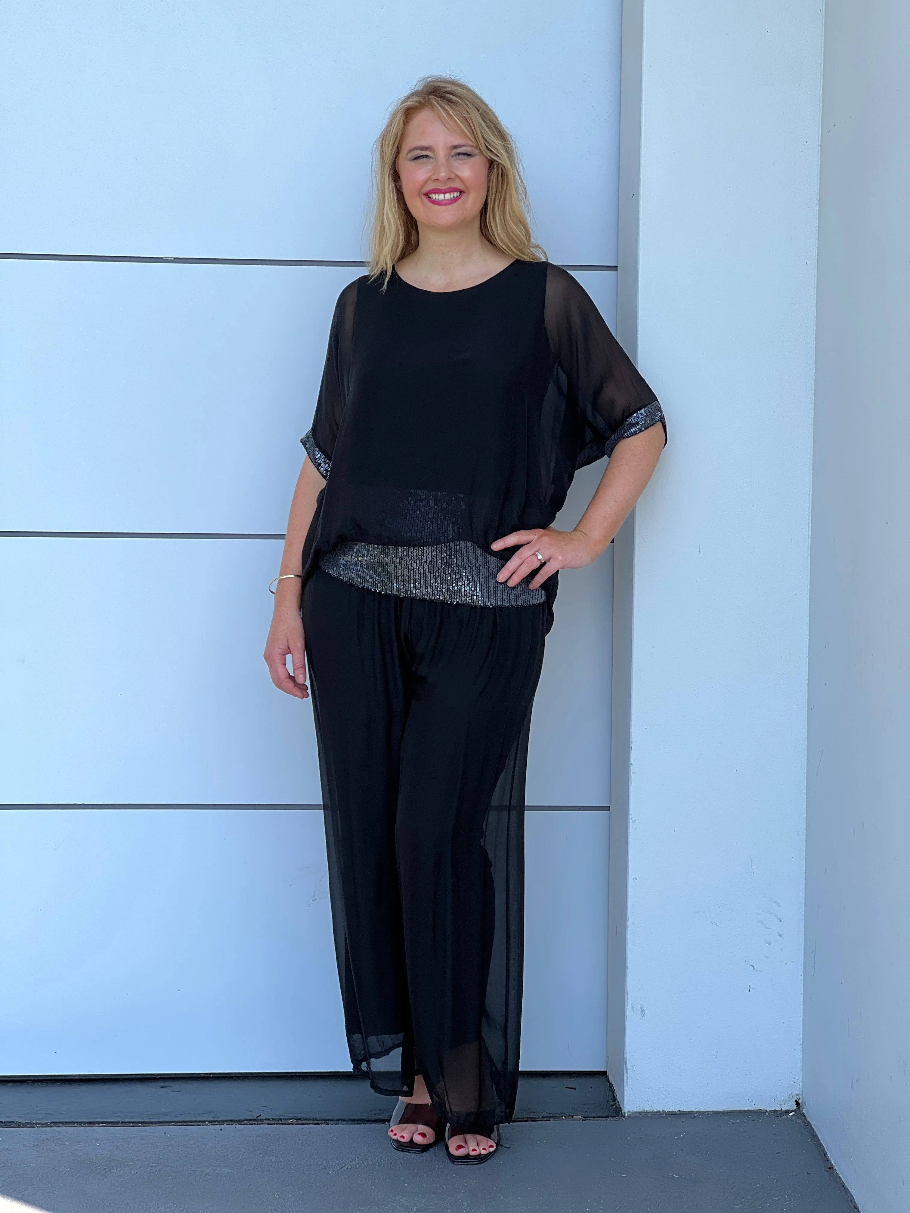 Fort Black Silk Pants